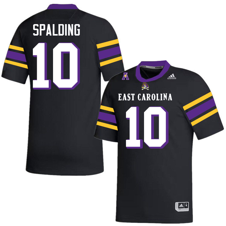 East Carolina Pirates #10 Brock Spalding College Football Jerseys,Uniforms-Alternate Black